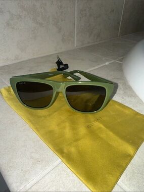 Gucci Authentic Dark Olive Green Sunglasses with Dark Lenses